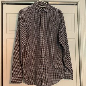 Men’s Banana Republic sz M slim fit tailored button down Black/red/white
